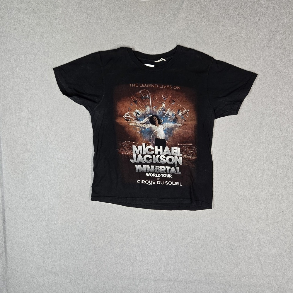Michael Jackson Men Shirt Black The Immortal World Tour 2011 Short Sleeve